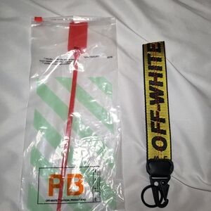 Off-White Black and Yellow Strap Keychain